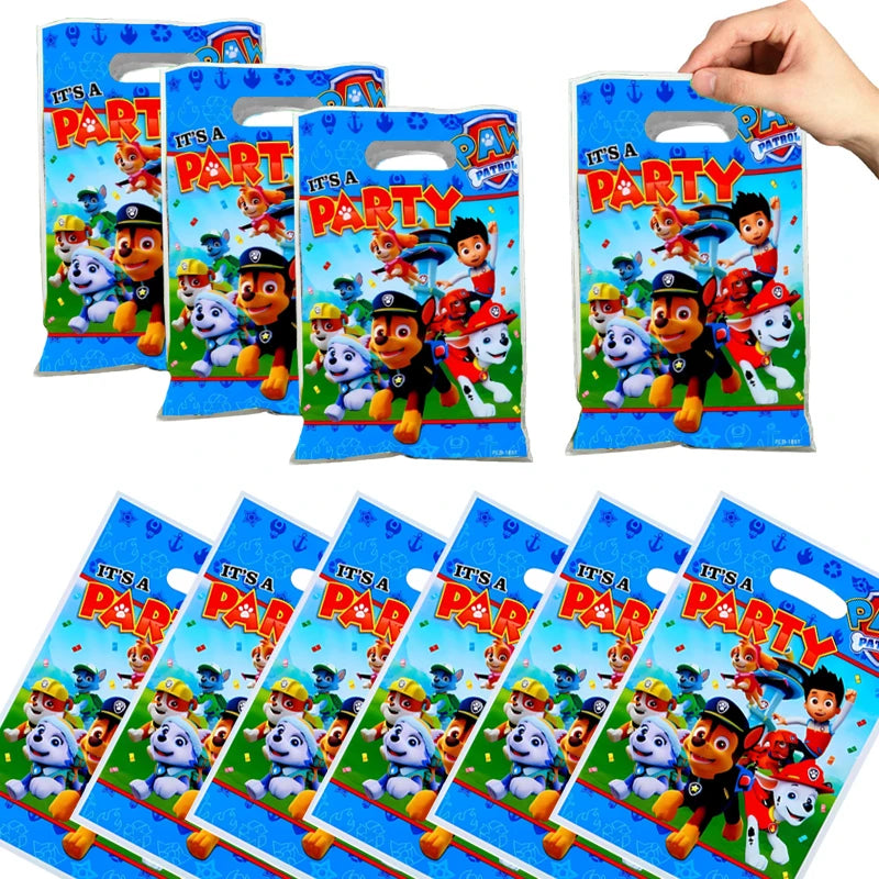 Paw Patrol Birthday Decoration Tableware Tablecloth Children Gift Candy Box Backdrop Dog Balloon Party Favors For Kids Birthday