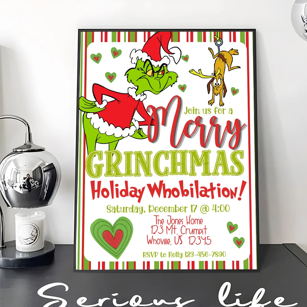 Film The G-Grinch C-Christmas DIY Sticky Poster Whitepaper Prints Posters Artwork Vintage Decorative Painting