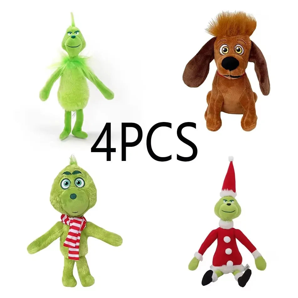 Grinch Christmas Plush Toy - Soft Stuffed Doll for Kids Kawaii Room Decor Gift for Boys Girls Holiday Party Favors