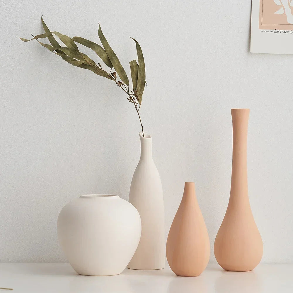 Plain Ceramic Vase  Arrangement Creative and Minimalist Nordic Ins Style Decoration Pottery Props for Home Photography Plain Vas