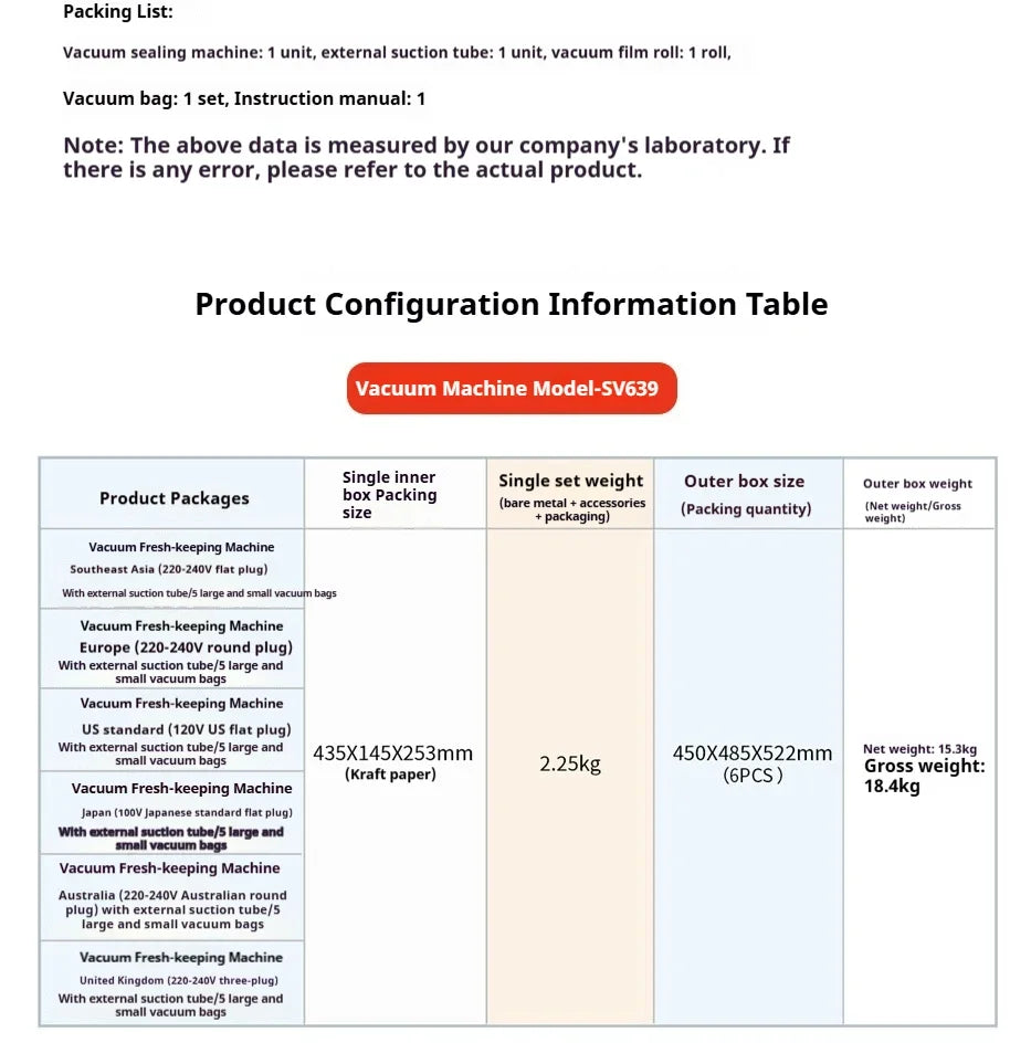 sv639Vacuum Packaging Machine Fully Automatic Double Sealing Large Suction Sealing Machine Long-lasting Freshness Preservation