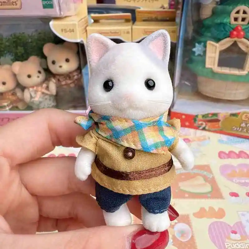 Original Japanese Sylvanian Families New Home Toy Chaisan Flocking Mini Cute Ornament In Stock Doll Toys Kids Gifts