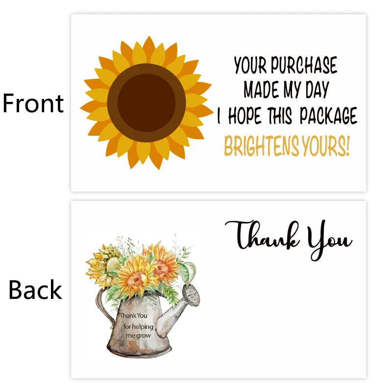 50 قطعة من بطاقات الشكر "مشترياتك جعلت يومي جميلاً" - بطاقات تهنئة للتسوق - بطاقات معايدة للشركات الصغيرة - ملحقات العبوات