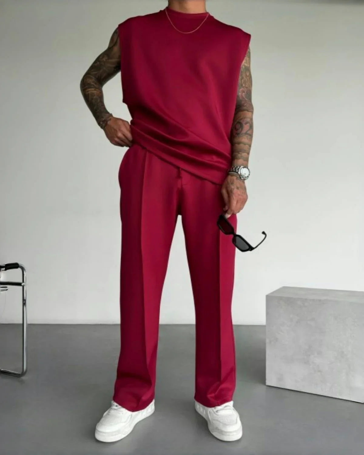 Tenue de sport unie d'été sans manches collection 2025