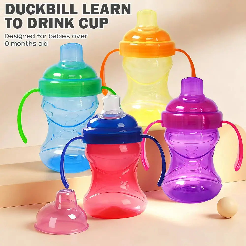 270ml children learn to drink cup anti bucking duck mouth cup baby more than one year old direct drinking milk cup
