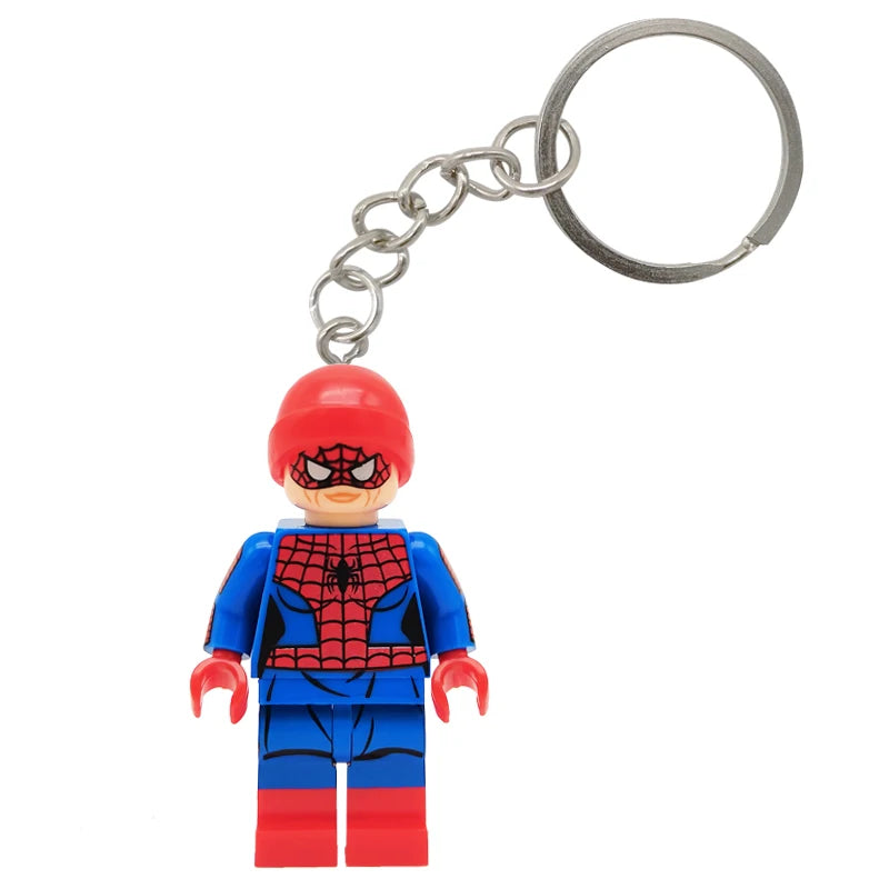 Marvel Spiderman Doll Universe Miles Gwen Cartoon Cute Building Blocks Assembled Toy Ornament Keychain School Bag Pendant Gift