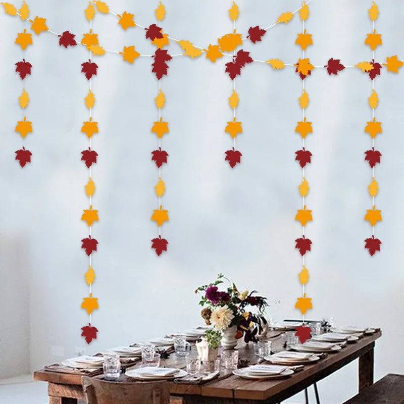 ديكور احتفالي خريفي على شكل قرع وأوراق القيقب وخلفية لعيد الشكر وحصاد ديكور جداري لمشهد الحفلة ديكور للمنزل