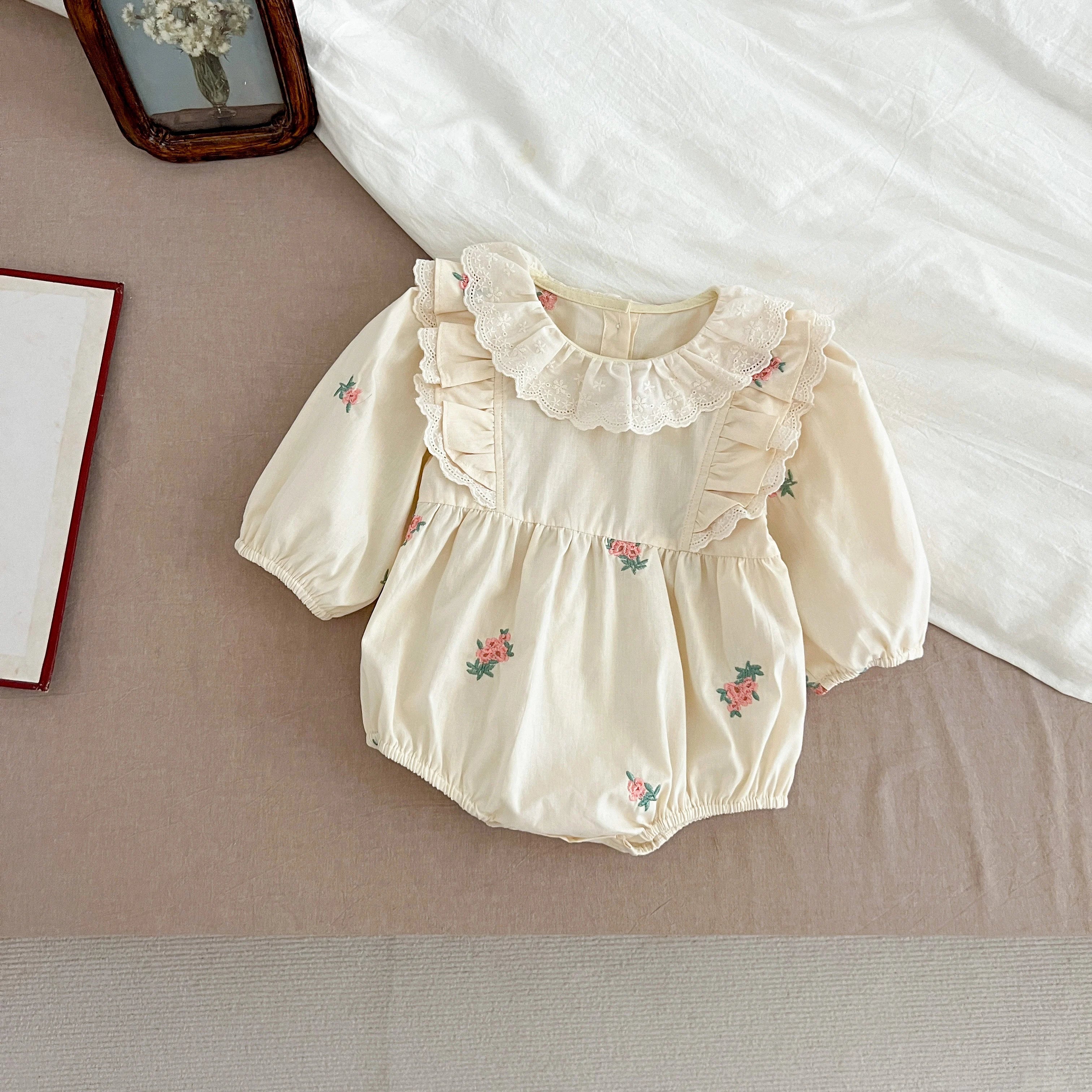 Christmas Infant Baby Girl Romper Autumn Winter Newborn Baby Girl Children Clothes Red Plaid Lapel Long Sleeved Newborn Romper