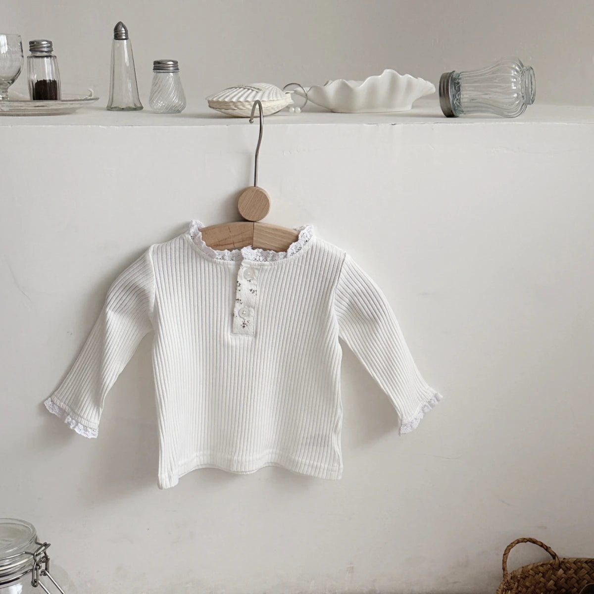 Autumn Fashion Newborn Baby Girls Clothes Comfort Solid Color Lace Long Sleeves Trendy Breathable Kids Girl Korean Style