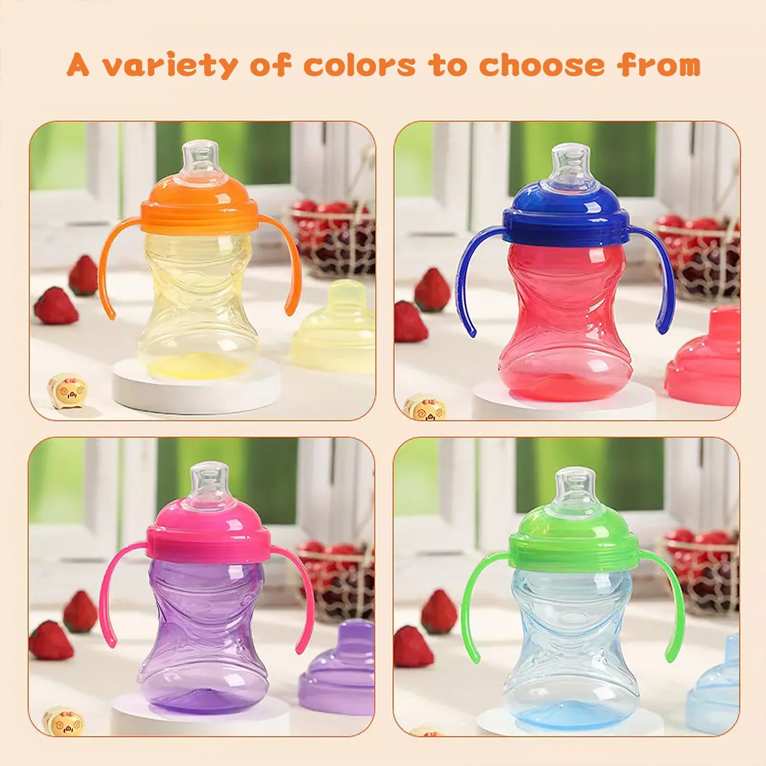 270ml children learn to drink cup anti bucking duck mouth cup baby more than one year old direct drinking milk cup