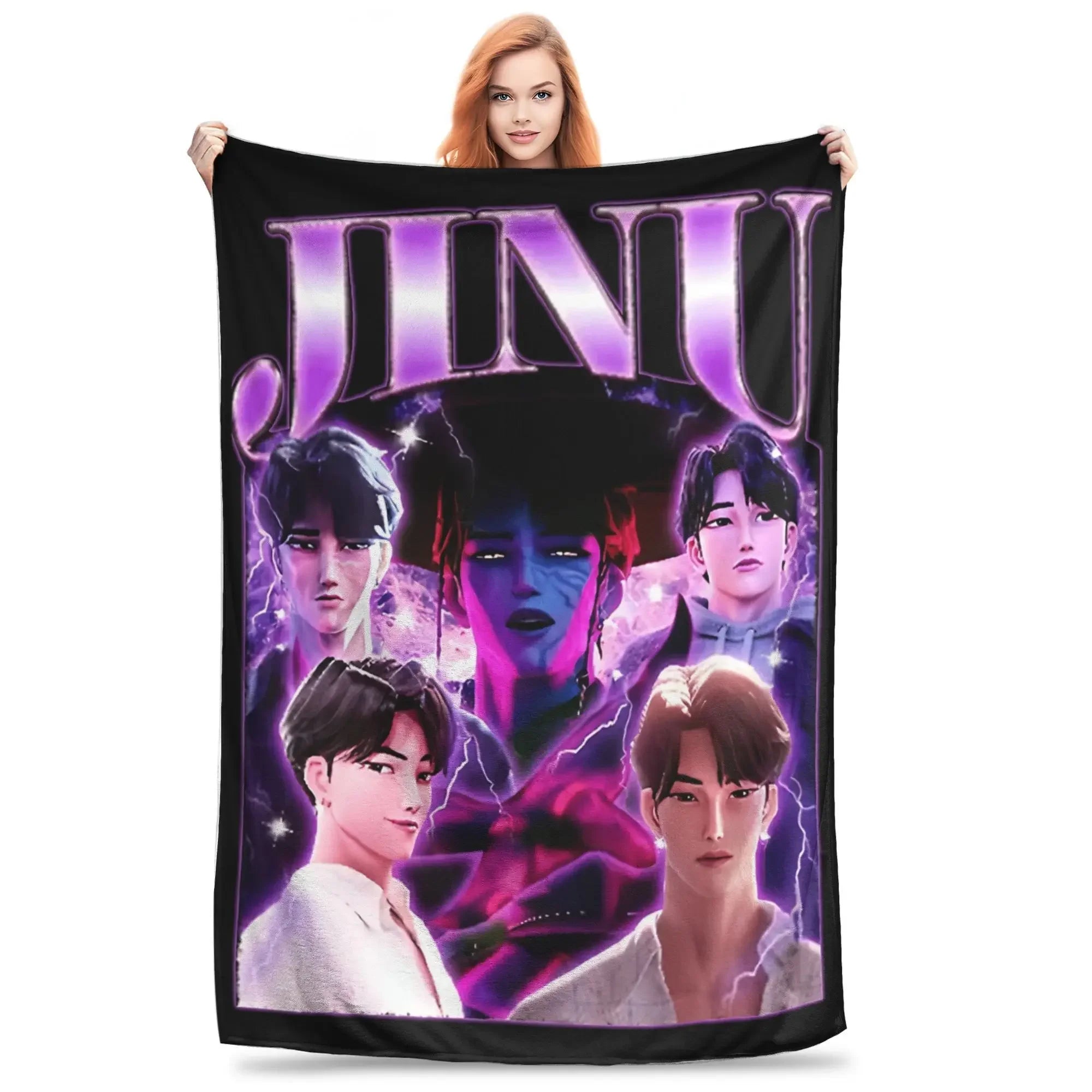 Saja Boys Kpop Demon Hunters Blankets Fleece Autumn/Winter Jinu Super Warm Throw Blankets for Bedding Travel Plush Thin Quilt