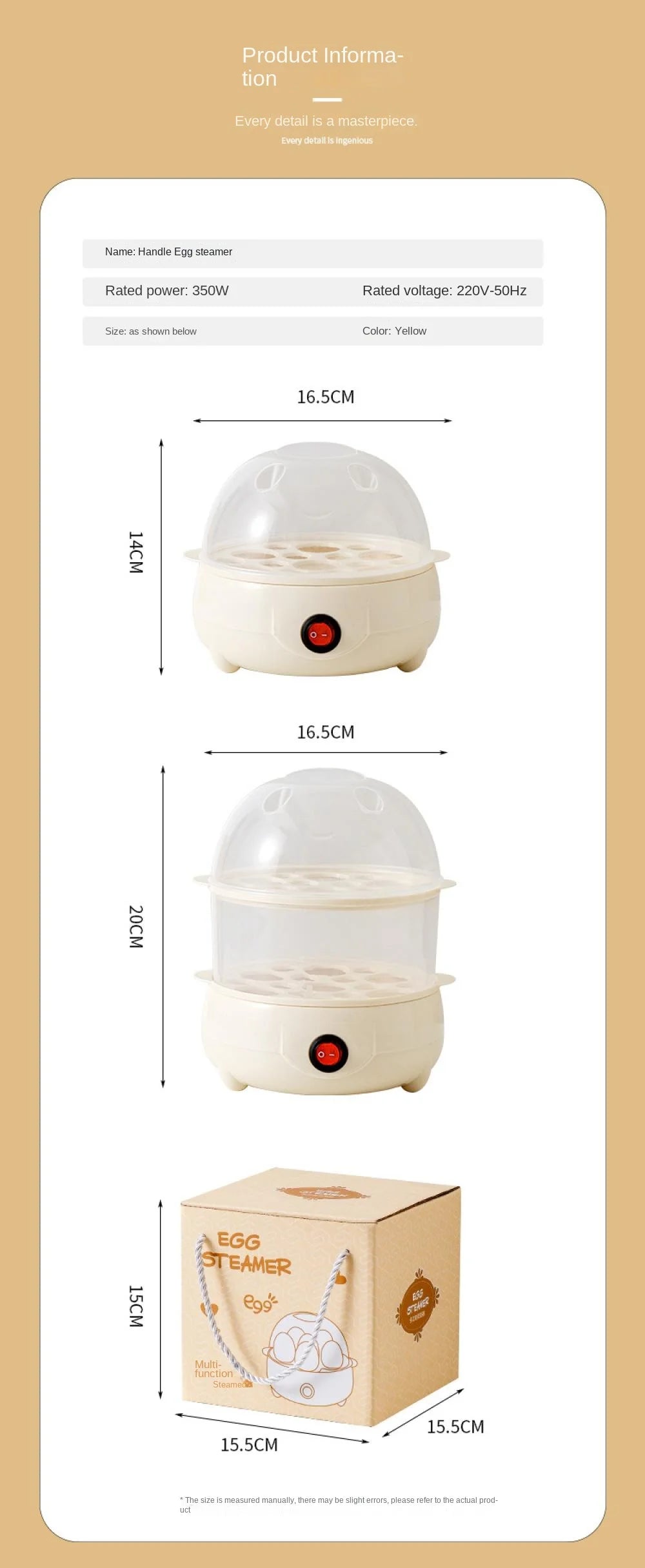 Mini Egg Boiler 1 or 2 Layers Electric Egg Cooker Automatic Power-Off Egg Steamer Kitchen Steamed Breakfast Cooking Appliances