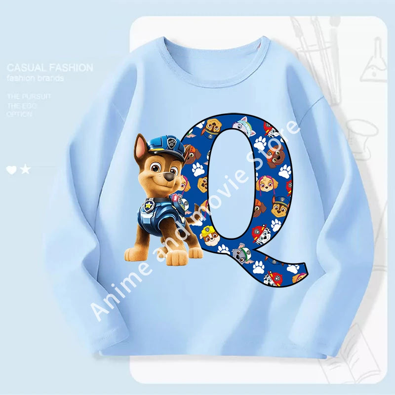 Paws Patrols Chases Child Long Sleeve Boys T-shirt Children Casual Clothing Cartoon Cute Printed Sweatshirt Anime New Kids Gifts
