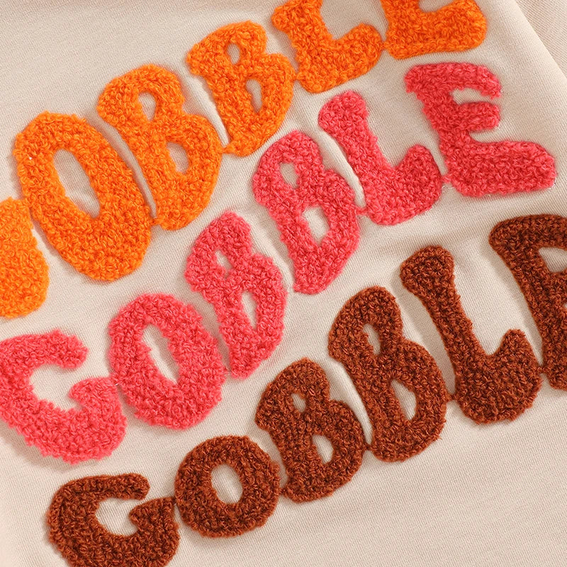 Thanksgiving Baby Romper with Embroidered Letters Long Sleeve Crew Neck Jumpsuit for Boys and Girls - Adorable Bubble