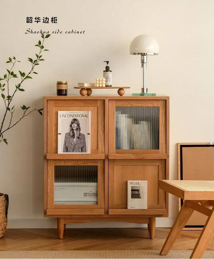 Buffet de Style japonais, armoire de rangement en bois massif, vitrine nordique pour salon, petit canapé