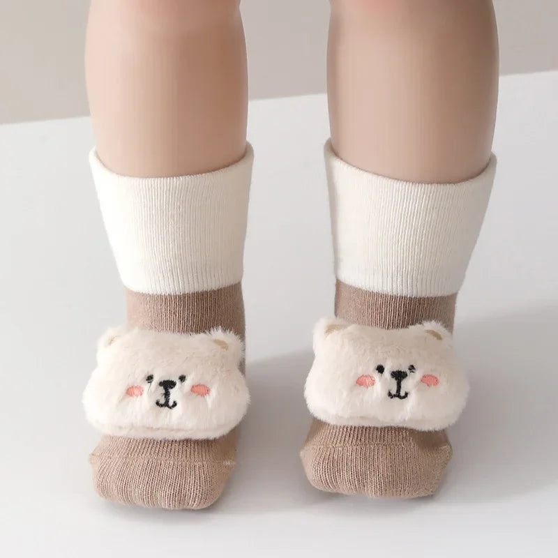 Winter Warm Baby Socks Cute Cartoon Animals Baby Boys Girls Mid Tube Sock Newborn Infant Non-slip Floor Socks
