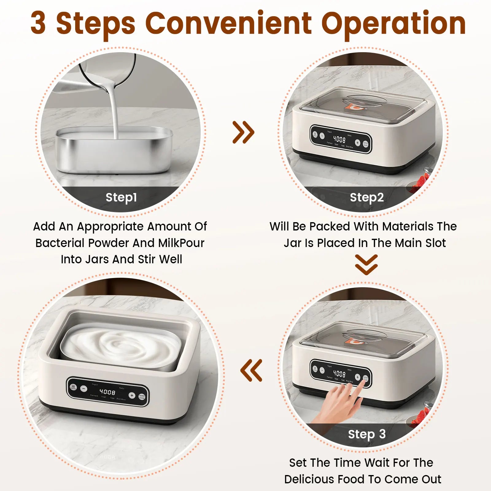 Eco-friendly Probiotic Yogurt Maker with Timer Intelligent Constant Temperature Fermentation Machine For yogurt,natto, rice-wine