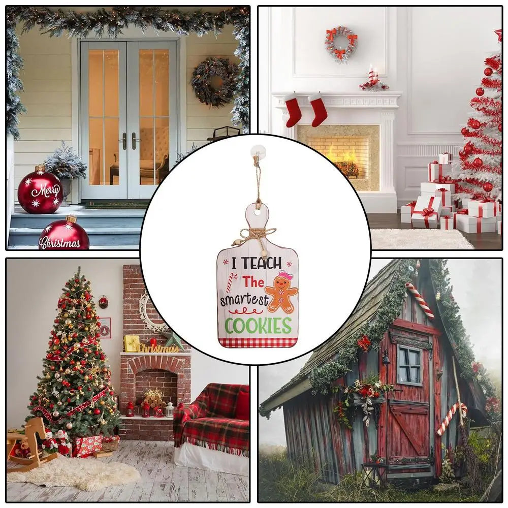 Christmas Gingerbread Man Wooden Ornaments Christmas Tree Gingerbread Decor Christmas Gingerbread Hangings Sign Welcome Front