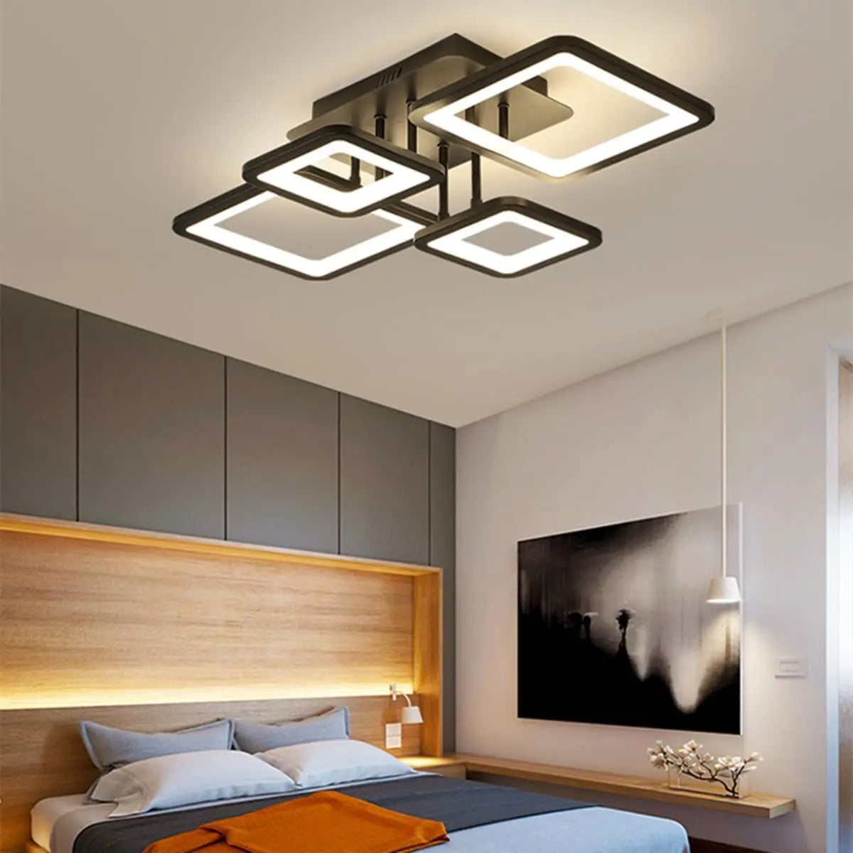 Modern LED Ceiling Light,54W Dimmable Ceiling Light with Remote Control Ceiling Lamp for Living Room Kitchen