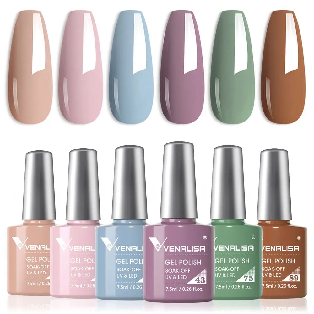 Kit de vernis à ongles en gel 6 couleurs