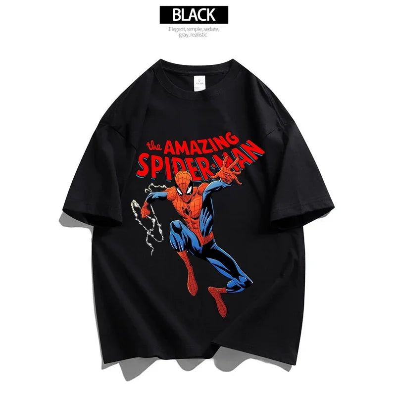 Marvels Spidermans Women Men T Shirt Fashion Printed Summer Clothes Marvels Anime Cartoon Tee Shirt Short Sleeve Tops