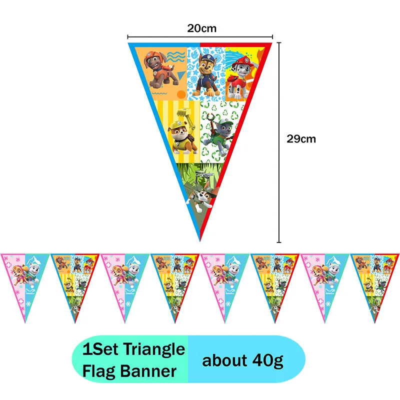Paw Patrol Snow dog Everest Cartoon Animation Theme Birthday Party Decorations Disposable Sticker Balloon Paper Plates Supplies