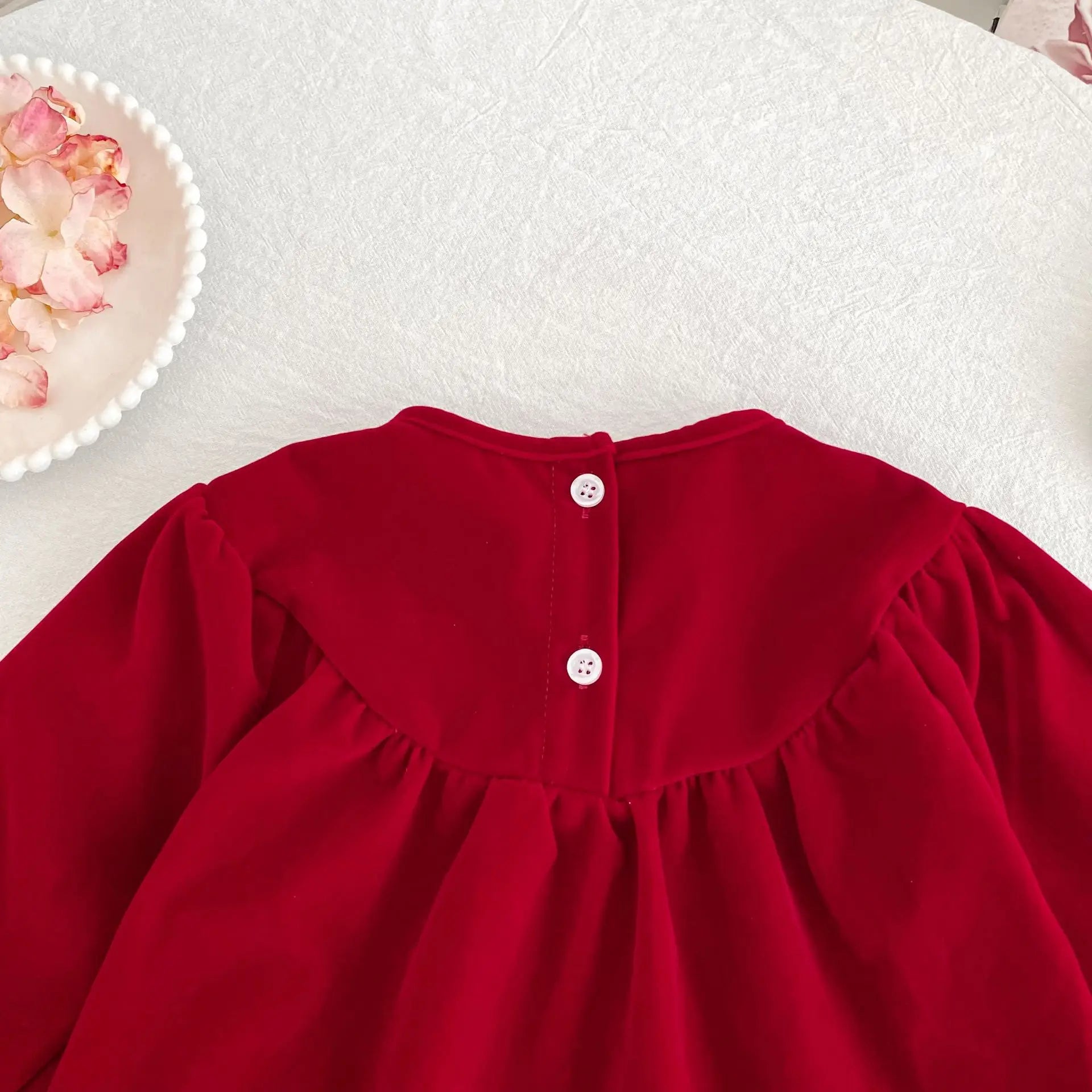 2025 Christmas 0-24M Baby Girls Jumpsuit Casual Bow Embroidered Long Sleeves Newborn Romper Christmas Party Toddler Cute Clothes