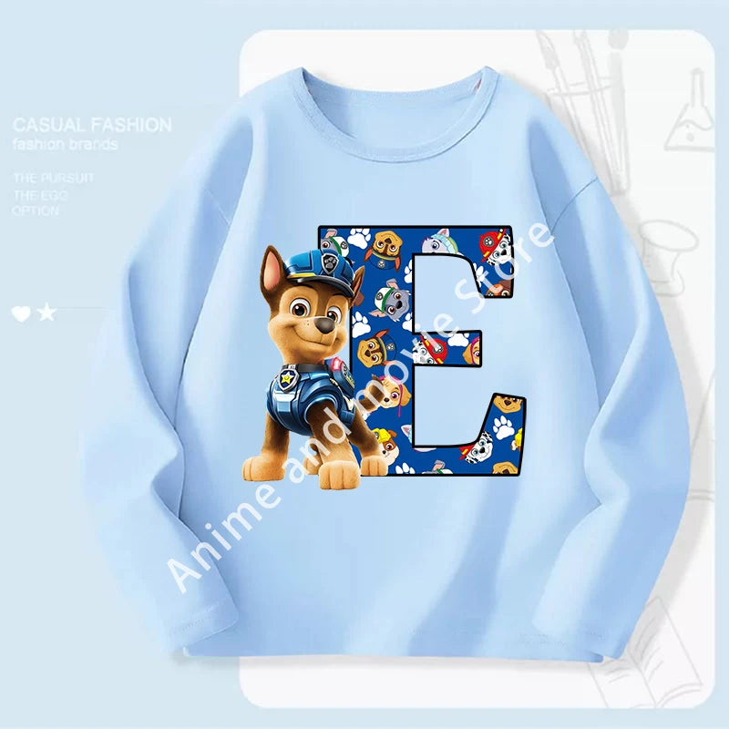Paws Patrols Chases Child Long Sleeve Boys T-shirt Children Casual Clothing Cartoon Cute Printed Sweatshirt Anime New Kids Gifts