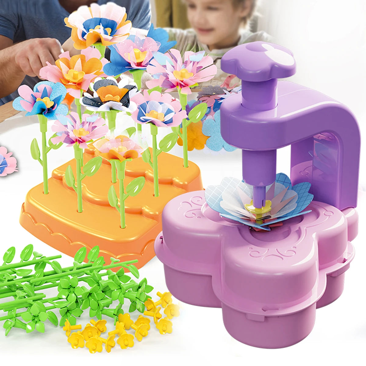 DIY Fabric Flower Bouquets Toys, Flower Bouquets Toy for Girls DIY Flower Make Making Craft Kit Educational Kids Gifts