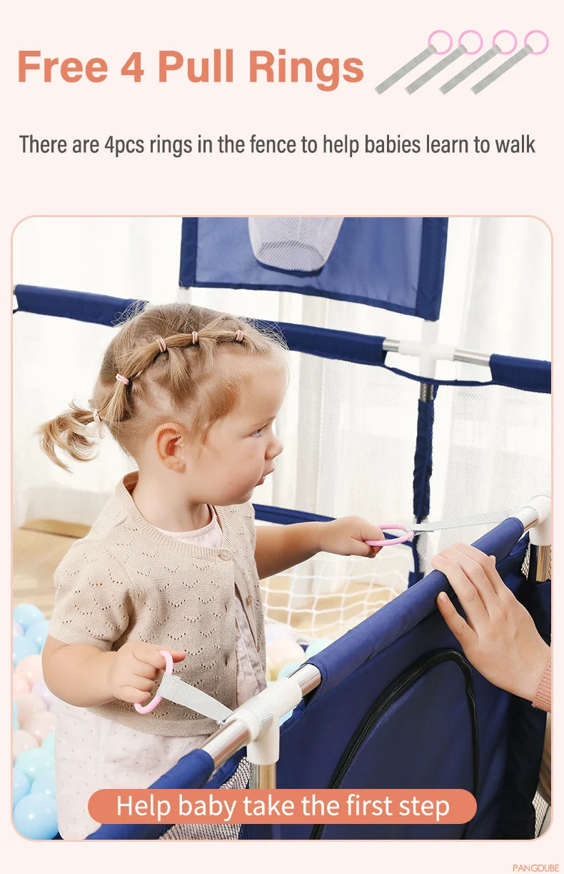 PANGDUBE Baby Playground Playpen for Baby and Toddlers Thicken Steel Pipes & Cloth Baby Fence Play Park Baby Activity Fence
