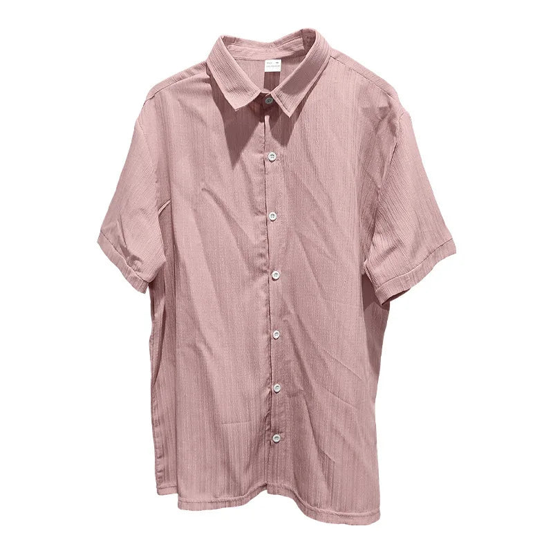 Summer European and American Style Men's Clothing Short Sleeve Cardigan Suit Men's Casual Loose Short Sleeves Shorts Beach Suit