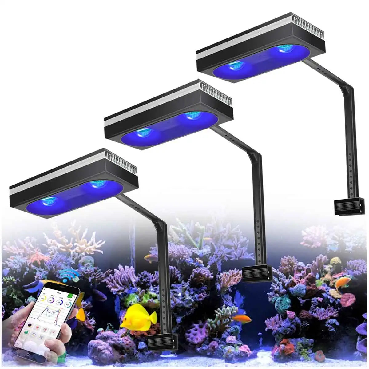 PopBloom RL180 WiFi Led Aquarium Reef Light 180W, Professional Full Spectrum Aquarium Lamp for Reef Coral SPS/LPS Aquarium Tank
