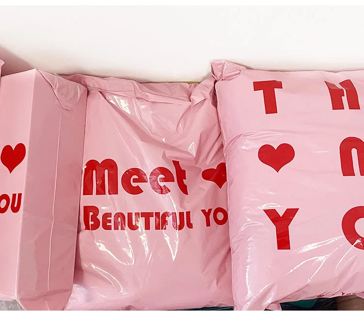 INPLUSTOP 20Pcs/lots Pink Courier Bags Thicken THANK YOU Plastic  Shipping Bags Self Seal Envelopes Post Clothing Mailing Pouch
