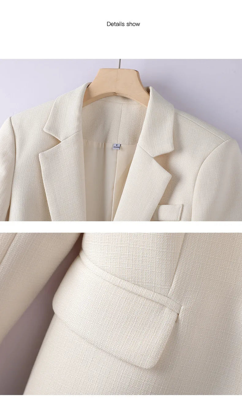 NAVIU Pink Suits Women New 2023 Autumn Fashion Temperament Professional Blazer And Skirt Office Lady Work Wear Two Piece Sets