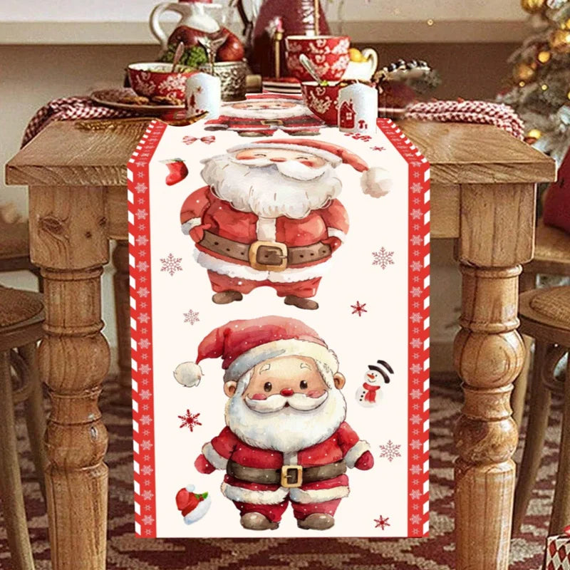 Christmas Table Runner Merry Christmas Decoration for Home Xmas Party Decor 2025 Navidad Notal Noel Ornament Happy New Year 2026