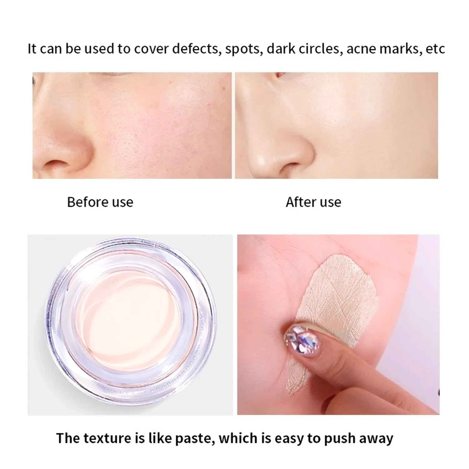 Correcteur imperméable à couverture complète - Cache les tatouages, les cicatrices et les imperfections, fond de teint mat naturel pour tous les tons de peau, longue durée