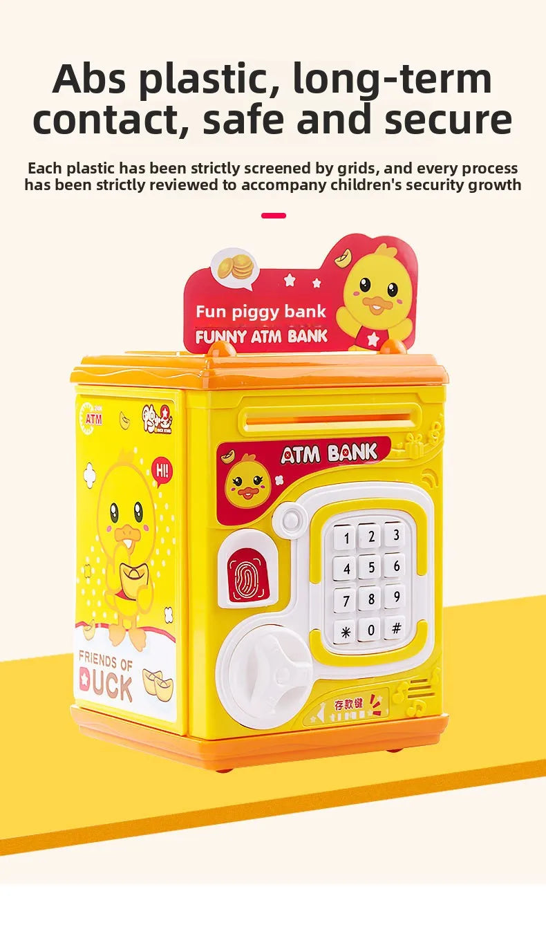 Children's Smart Mini Piggy Bank Voice Fingerprint Password Piggy Bank Boys and Girls Play House Toys