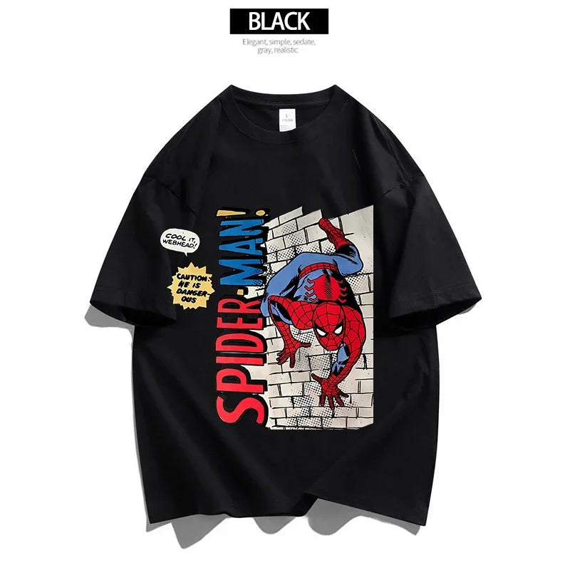 Marvels Spidermans Women Men T Shirt Fashion Printed Summer Clothes Marvels Anime Cartoon Tee Shirt Short Sleeve Tops