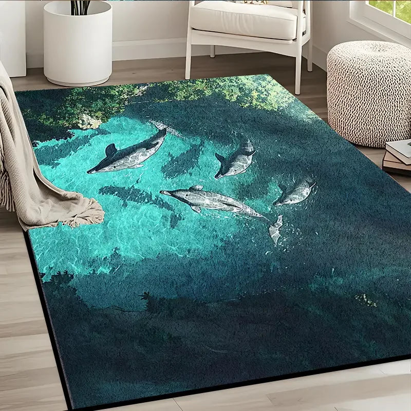 3D Optical Illusion Water Hole Abyss Doormat Non-Slip Door Mat Machine Washable for Bedroom Camping Yoga Durable Floor Mat