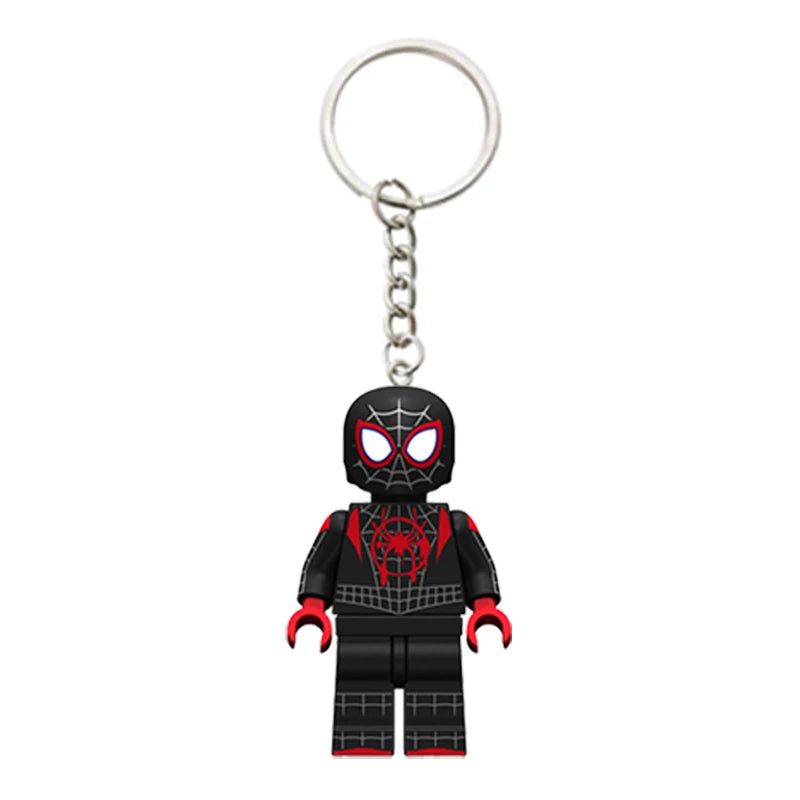 Marvel Spiderman Doll Universe Miles Gwen Cartoon Cute Building Blocks Assembled Toy Ornament Keychain School Bag Pendant Gift
