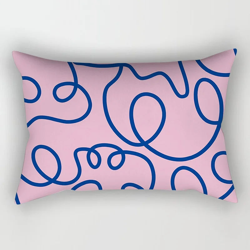 Soft Waist Pillowcase Morandi Geometric Artistic Pattern Household Bedroom Bed Pillowcase Nordic-style Decorative Pillowcase