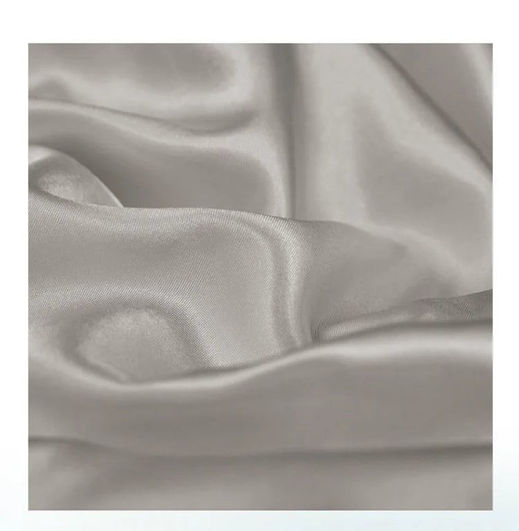 2025 new machine washable ice silk fitted sheet solid color cool silk mattress protective cover single piece no pillowcase
