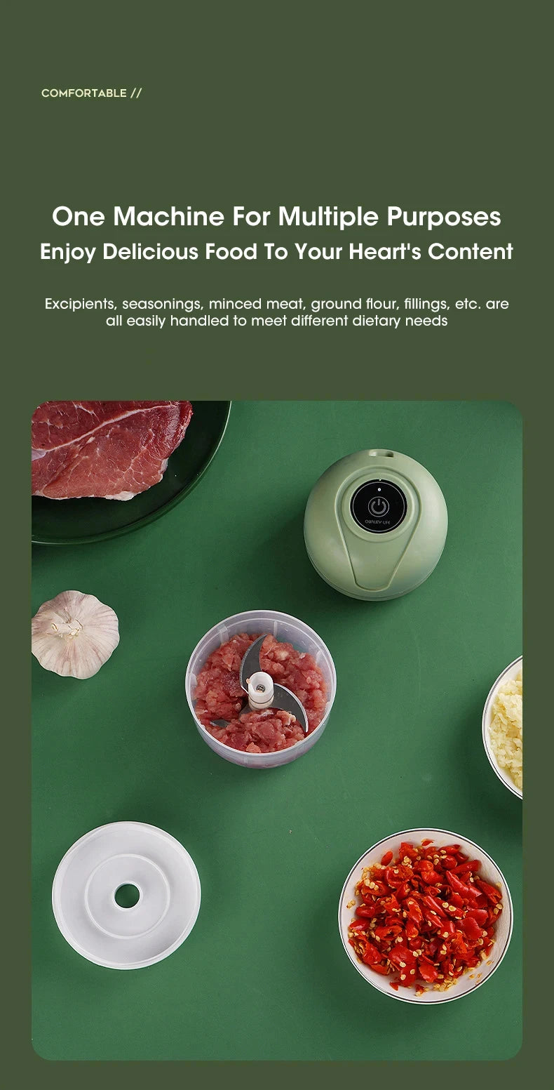 Electric garlic grinder USB garlic puree machine 250ML meat grinder kitchen vegetable grinder food chopper blender