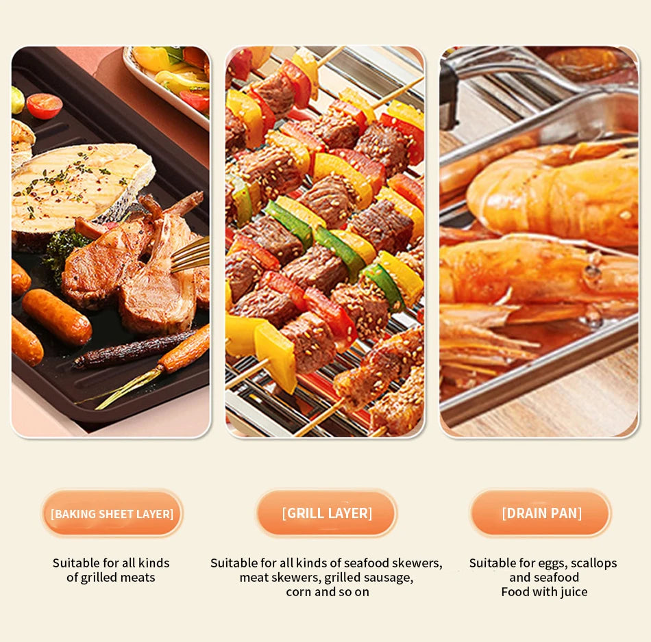 2025 NEW Zibo Barbecue Electric Barbecue Pan  Multi functional Barbecue Grill Rack Electric Barbecue skewers Fried Barbecue Pan