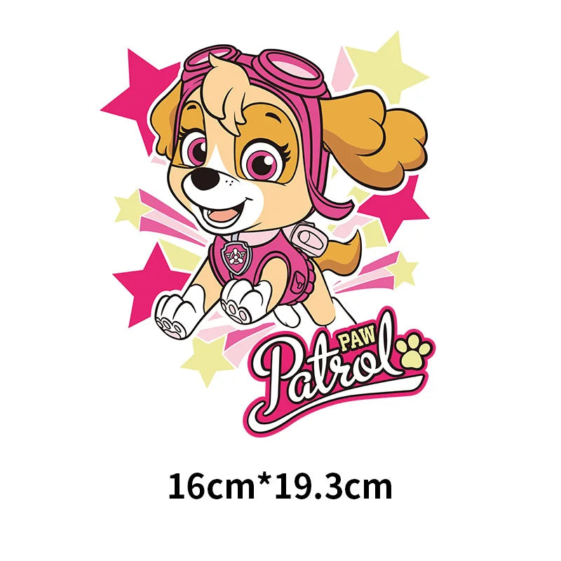 Cute Paw Patrol Patches for Clothes Children Clothes Sticker Diy Hoodies T-Shirt Heat Press Appliqued Iron Sticker