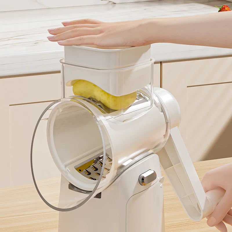 Household Manual Slicer, Stainless Steel Multi-Blade Design, Non-Slip Base, Portable And Easy To Clean, Kitchen Artifact