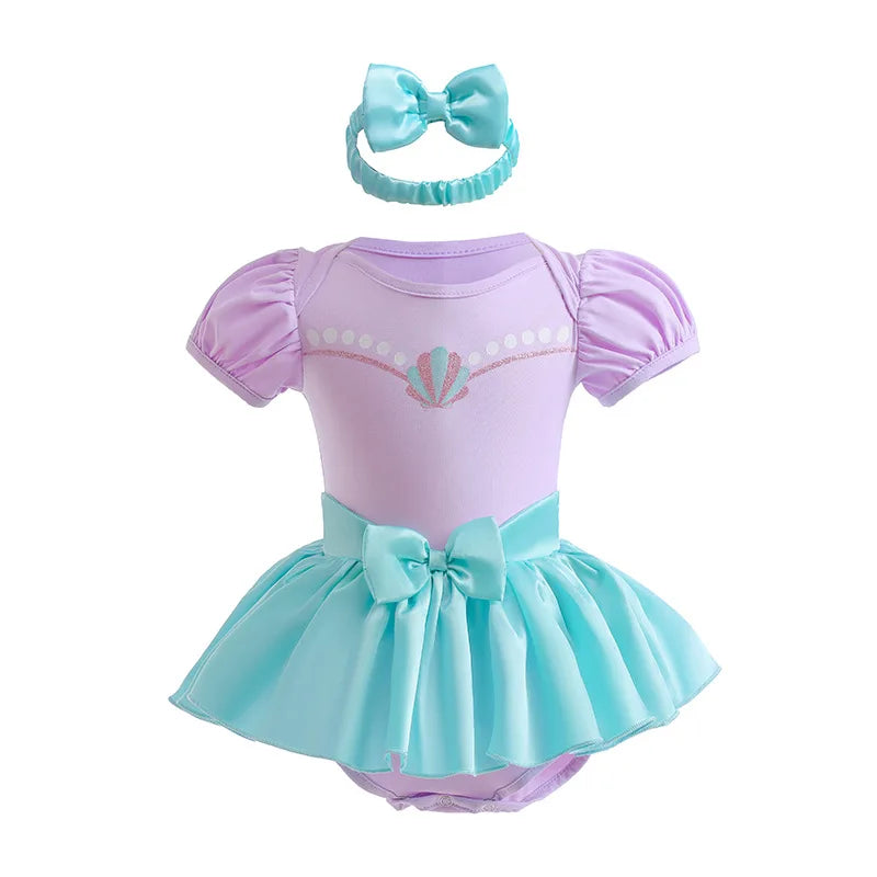 Baby Girl Princess Jumpsuit Party Anna Elsa Romper Tutu Snow White Dress Costume Halloween Fancy Fairy Bodysuit For Newborns