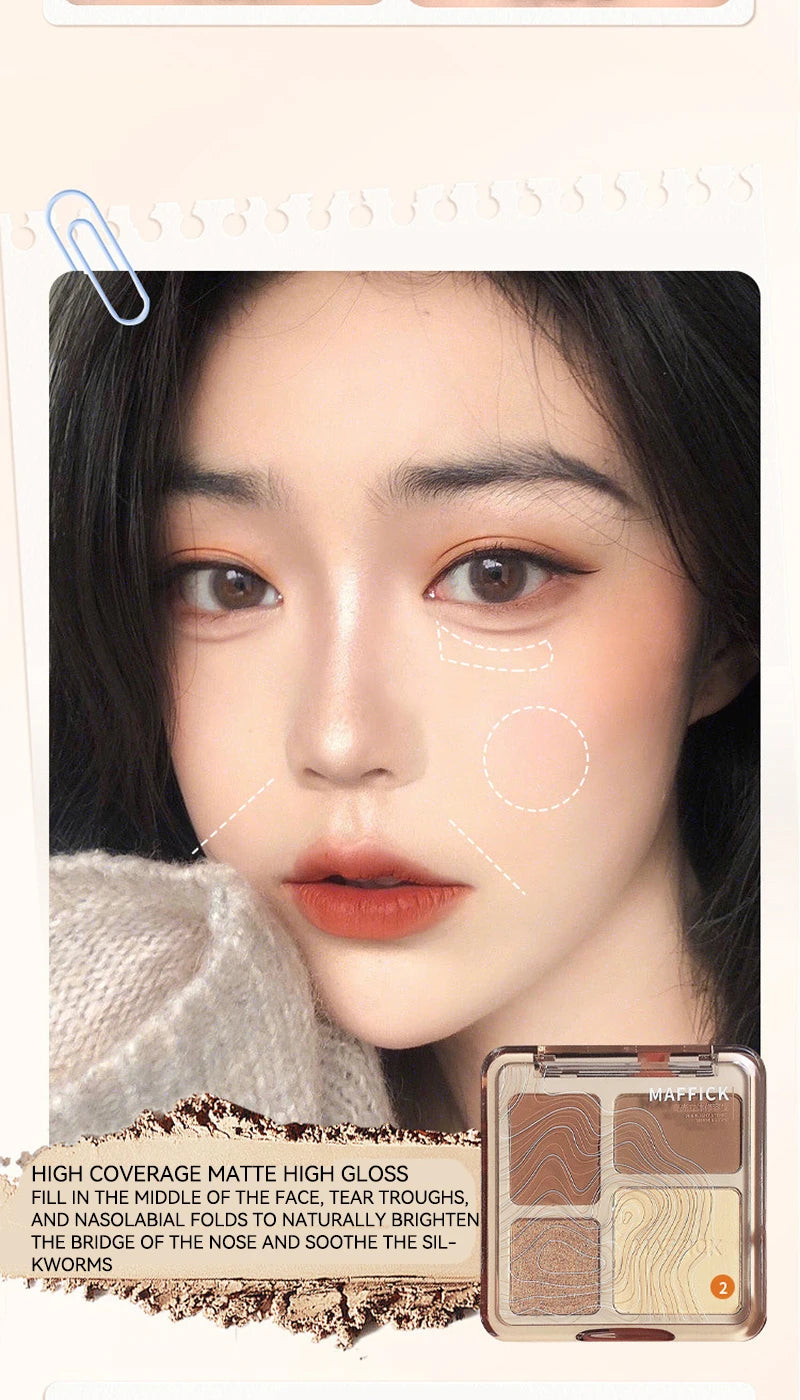 Palette de contour 4 couleurs MAFFICK : éclaircissant mat