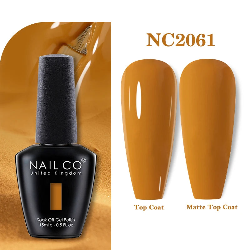 NAILCO Vernis Semi Permanent UV Gel Nail Polish Black White Color Nails Art Manicure TOP BASE Varnish Hybrid Nail Professionals