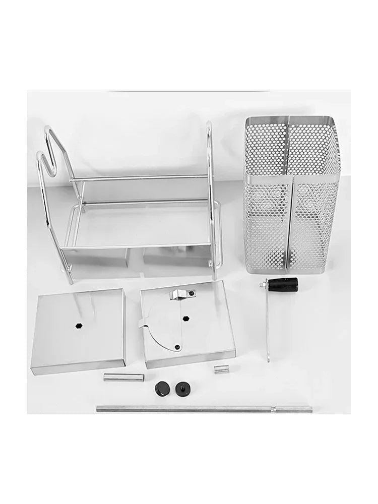 1pc Coffee Bean Roaster Hand Crank Open Flame Stainless Steel Rotary Cage Home Raw Bean Roasters No Heat Source